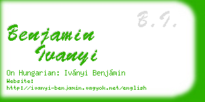 benjamin ivanyi business card